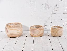 HORTICO ECO Wooden House Planter Round Indoor Plant Pot for House Plants with Waterproof Liner