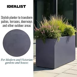 IDEALIST Lite Contemporary Light Concrete Trough Planter