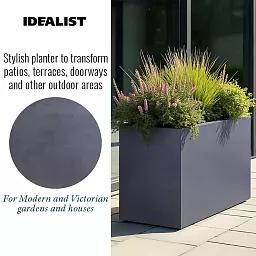 IDEALIST Lite Contemporary Light Concrete Trough Planter Set