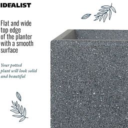 IDEALIST Lite Textured Concrete Effect Square Outdoor Planter
