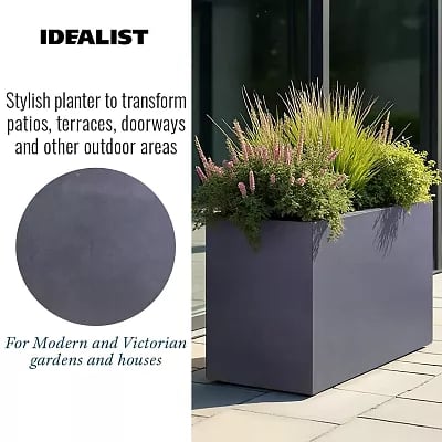 IDEALIST Lite Contemporary Light Concrete Trough Planter