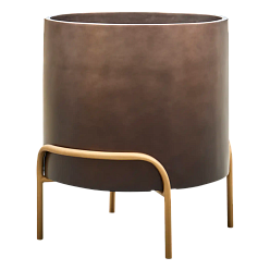 Gradient Cylinder Planter + Plant Stand | Polyresin Indoor Plant Pot