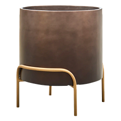 Gradient Cylinder Planter + Plant Stand | Polyresin Indoor Plant Pot