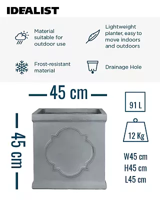 IDEALIST Windsor Light Stone Square Garden Planter