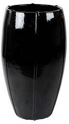 Ceramic Round Tall Lined Glossy Planter Pot In/Out