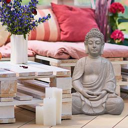 IDEALIST Lite Meditating Buddha Sculpture Garden Statue