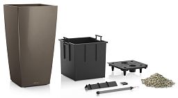 LECHUZA CUBICO Square Tall Poly Resin Self-watering Planter