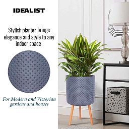 IDEALIST Lite Dotted Style Planter on Legs, Round Plant Pot Indoor