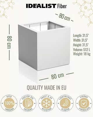 PURE Cube Outdoor Fiberglass Planter