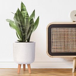 IDEALIST Lite Honeycomb Style Cylinder Planter on Legs, Round Pot Plant Stand Indoor