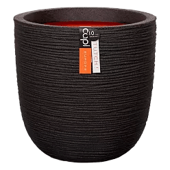 Round Egg Resin Planter by Cadix Capi Tutch Ribbed