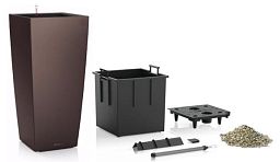 LECHUZA CUBICO Square Tall Poly Resin Self-watering Planter