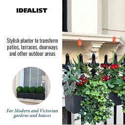 IDEALIST Lite Window Box Light Concrete Planter Set