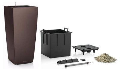 LECHUZA CUBICO Square Tall Poly Resin Self-watering Planter