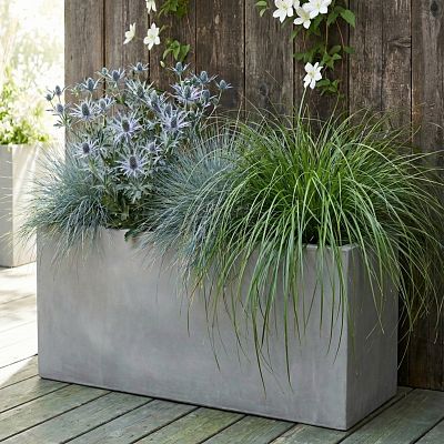 IDEALIST Lite Contemporary Light Concrete High Trough Planter