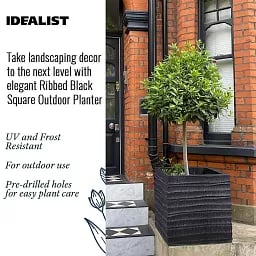 IDEALIST Lite Straw Ribbed Square Outdoor Planter