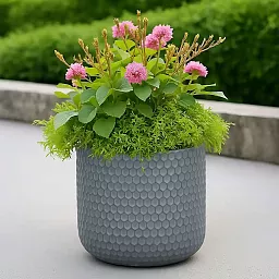 IDEALIST Lite Honeycomb Style Cylinder Round Outdoor Planter