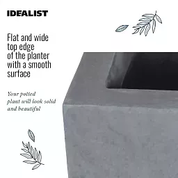 IDEALIST Lite Contemporary Light Concrete High Trough Planter