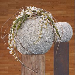 Beach Shell Round Polystone Indoor Planter