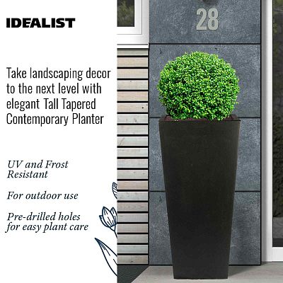 IDEALIST Lite Tall Tapered Contemporary Light Concrete Planter