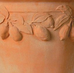 Citrus Fiberglass Round Tall Terracotta Planter Pot In/Out