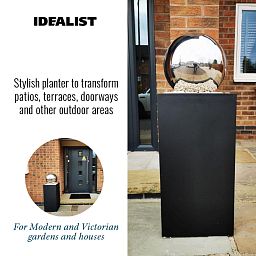 IDEALIST Lite Tall Square Contemporary Light Concrete Planter Set