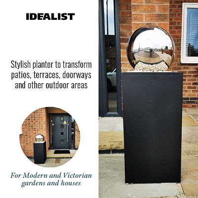 IDEALIST Lite Tall Square Contemporary Light Concrete Planter Set