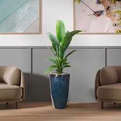 Ceramic Round Tall Glossy Planter Pot In/Out