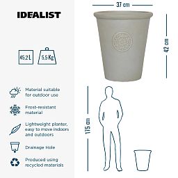 IDEALIST Lite Rustic Style Rolled Rim Vase Outdoor Planter