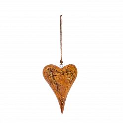 Christmas Tree Mango Wood Hanging Decoration Heart