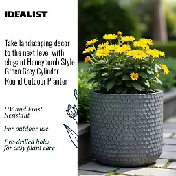 IDEALIST Lite Honeycomb Style Cylinder Round Outdoor Planter