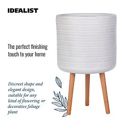 IDEALIST Lite Plaited Style Cylinder Planter on Legs, Round Pot Plant Stand Indoor