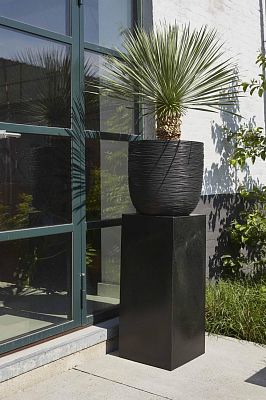 Round Egg Resin Planter by Cadix Capi Tutch Ribbed