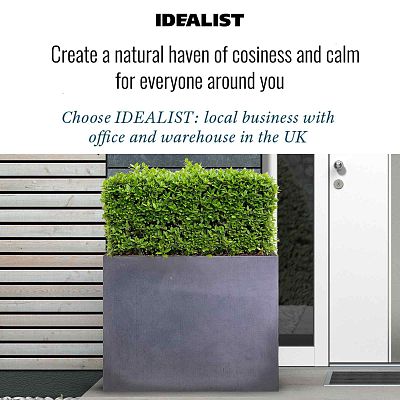 IDEALIST Lite Contemporary Light Concrete Trough Planter Set