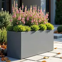 IDEALIST Lite Contemporary Trough Garden Planter, Grey Light Concrete ...