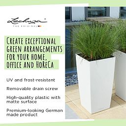 LECHUZA CUBICO Color Square Tall Poly Resin Self-watering Planter