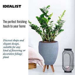 IDEALIST Lite Striped Egg Planter on Legs, Round Pot Plant Stand Indoor