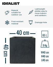 IDEALIST Lite Square Box Contemporary Light Concrete Planter