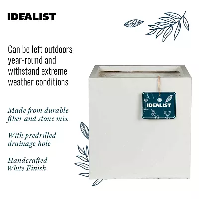 IDEALIST Lite Square Box Contemporary Light Concrete Planter