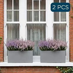 IDEALIST Lite Contemporary Light Concrete Trough Planter Set