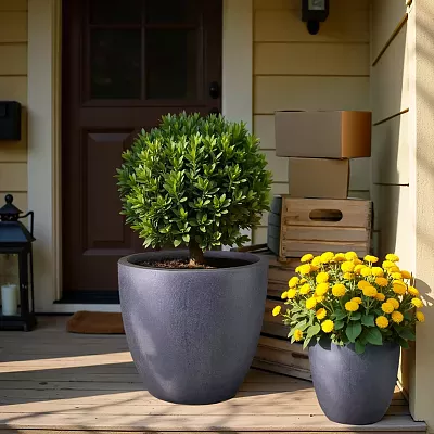 IDEALIST Lite Contemporary Light Concrete Egg Planter