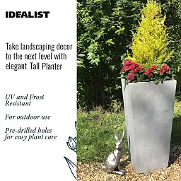 IDEALIST Lite Tall Tapered Contemporary Light Concrete Planter