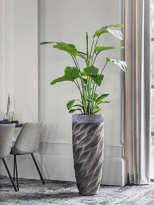 Luxe Lite Universe Wave Tall Indoor Planter