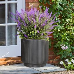 IDEALIST Lite Vertical Ribbed Cylinder Outdoor Planter