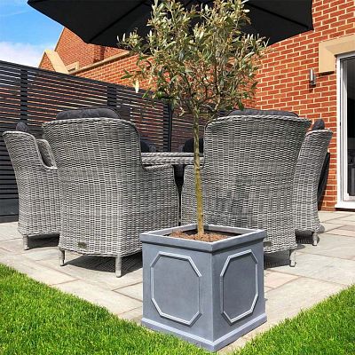 IDEALIST Lite Faux Lead Chelsea Box Square Light Concrete Planter