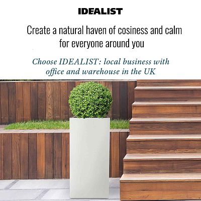 IDEALIST Lite Tall Square Contemporary Light Concrete Planter
