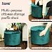 Premium Footstool with Storage Round Velvet Ottoman Storage Pouffe on Feet by Froppi