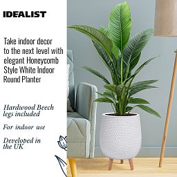 IDEALIST Lite Honeycomb Style Egg Planter on Legs, Round Pot Plant Stand Indoor