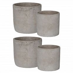 Lukas Concrete Round 4 Planters Set by Idealist Premium