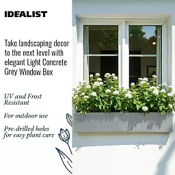 IDEALIST Lite Window Box Light Concrete Planter